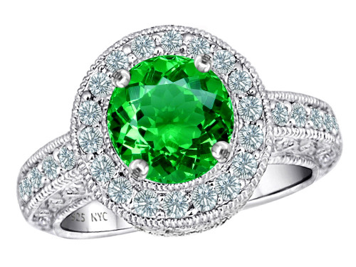 Star K 7mm Round Simulated Emerald Ring - 27154Q9