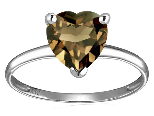 Star K Smoky Quartz Heart Shape 8mm Solitaire Engagement Ring - 312043AF4