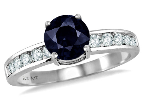 Star K Round 7mm Black Sapphire Ring - 27053Q6