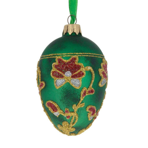 1899 Pansy Royal Egg Glass Ornament
