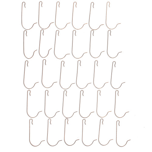 30 Heavy Duty Copper Tone Christmas Ornaments Hooks 2.4 Inches