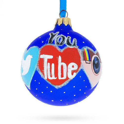 Social Networks Glass Ball Christmas Ornament