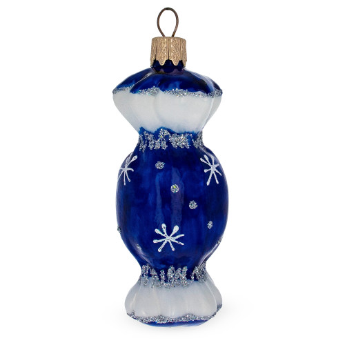 Blue Candy Glass Christmas Ornament