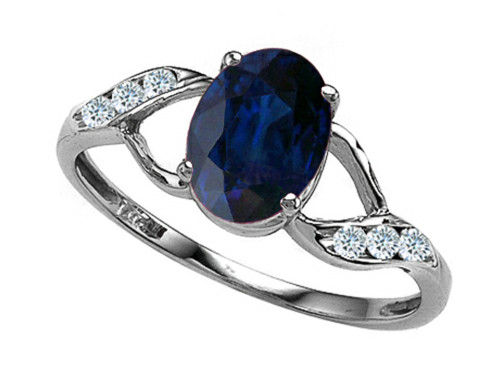 Tommaso Design Genuine Oval Sapphire Ring