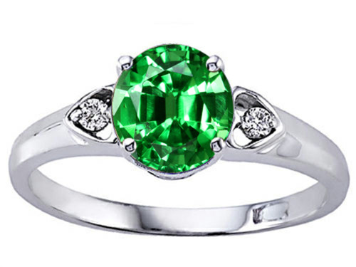 Tommaso Design Round 7mm Simulated Emerald Engagement Ring - 301232AF85