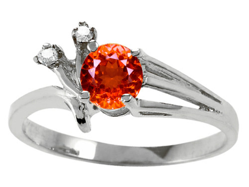 Tommaso Design Round 5mm Simulated Fire Opal Ring - 301201B65