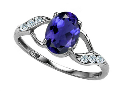 Tommaso Design Oval 8x6mm Genuine Iolite Ring - 300903B75