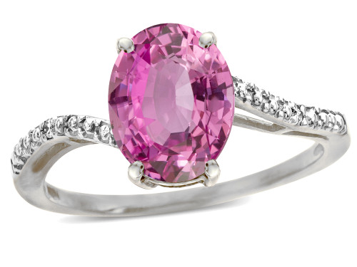 Tommaso Design Oval 10x8mm Simulated Pink Tourmaline Ring - 28760B45