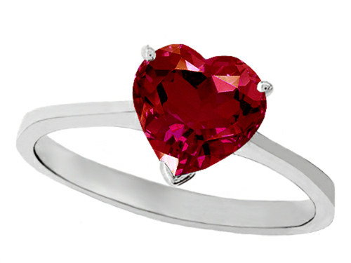 Tommaso Design Created Ruby Heart Shape 8mm Solitaire Engagement Ring - 302546A9