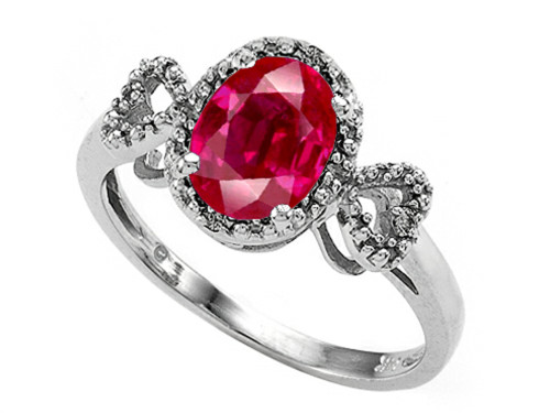 Tommaso Design Oval 8x6mm Created Ruby Ring - 28991B8