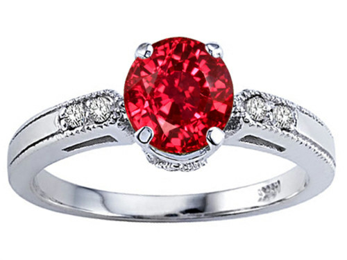 Tommaso Design Round 7mm Created Ruby Engagement Ring - 25881A8