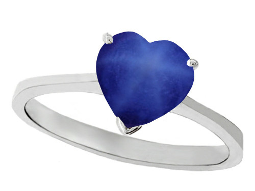 Tommaso Design Created Star Sapphire Heart Shape 8mm Solitaire Engagement Ring - 27982B5
