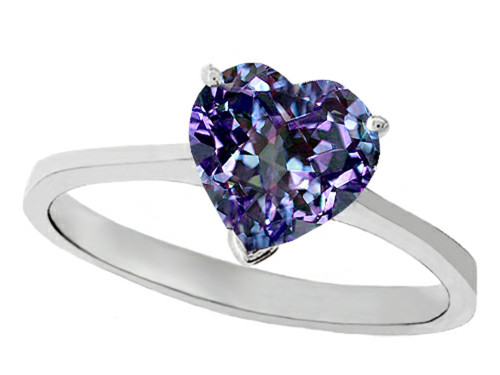 Tommaso Design Simulated Alexandrite Heart Shape 8mm Solitaire Engagement Ring - 27964A9