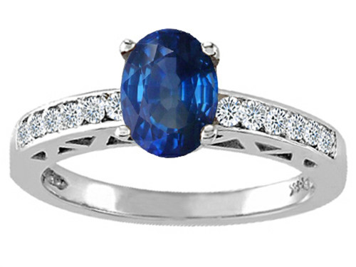 Tommaso Design Genuine Sapphire Solitaire Engagement Ring - 26073B85