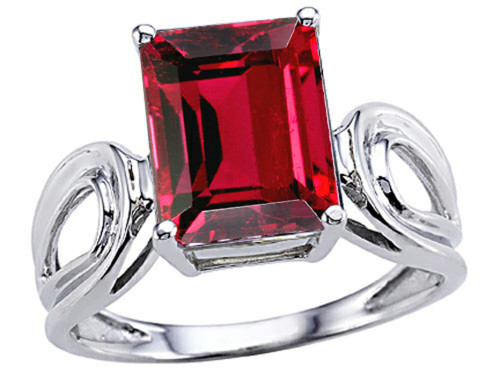 Tommaso Design Created Ruby Emerald Cut Solitaire Ring
