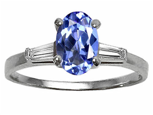 Tommaso Design Oval 7x5 mm Genuine Tanzanite Engagement Ring - 24401A55