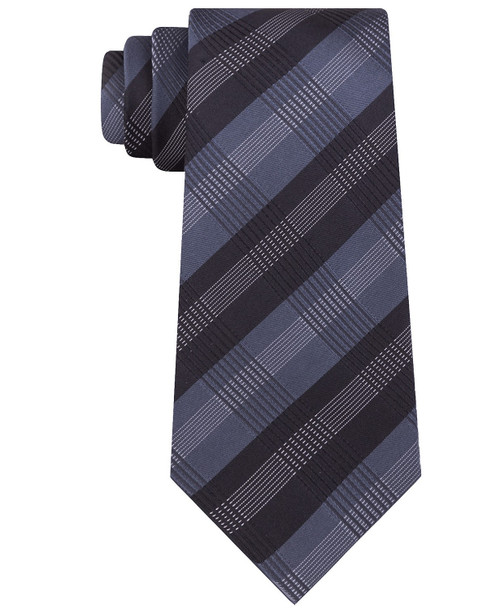 Kenneth Cole Reaction Men's Slim Plaid Tie Black Size Regular