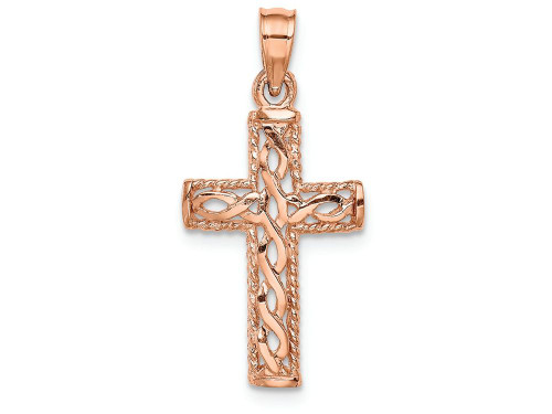 FJC Finejewelers 14k Rose Gold Polished Braided Cross Charm D4643P