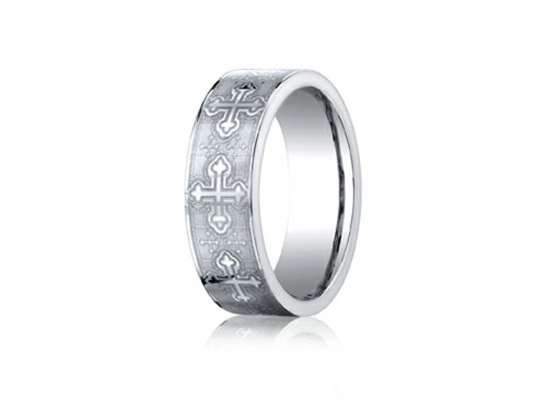 Finejewelers Cobalt Chrome 7mm Comfort-fit Cross Design Ring - CF67553CCAL75