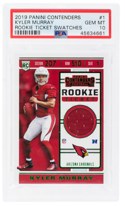 Kyler Murray 2019 Panini Contenders #1 Cardinals Rookie Ticket Card PSA GM MT 10