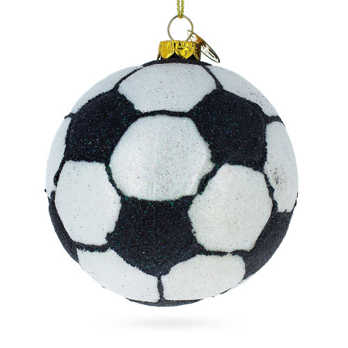 Soccer / Football Glass Christmas Ornament