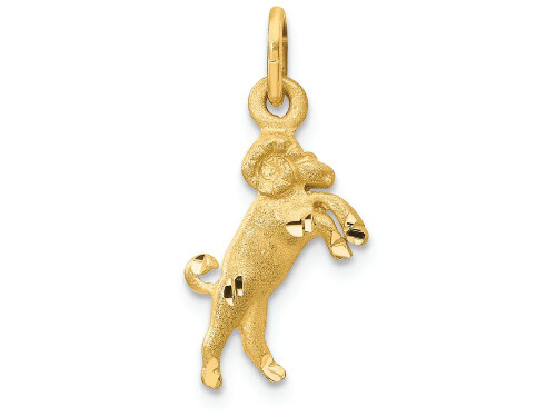 FJC Finejewelers 14k Yellow Gold Satin Aries Zodiac Charm C476A
