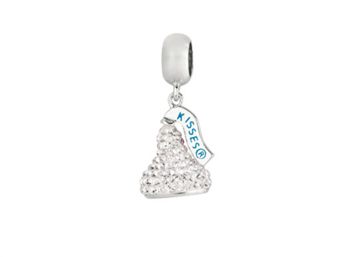 Hershey`s Kiss White CZ Small 3D Dangle Bead/ Charm in Sterling Silver AK6710BCWS00SST