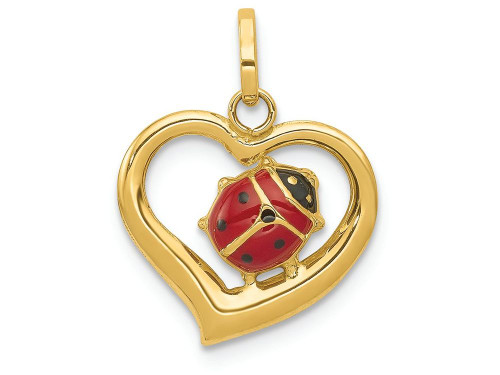 FJC Finejewelers 14k Yellow Gold Enameled Ladybug in Heart Charm XAC852A