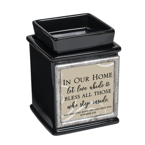 5" Black and Gray "IN OUR HOME" Candle Warmer