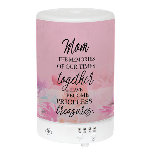 5.75” LED Pink Floral “Mom The Memories” Inspirational Essential Oil Diffuser