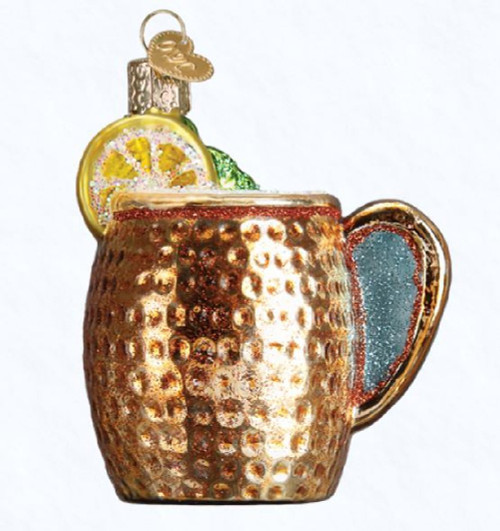 Old World Christmas Moscow Mule Mug Glass Ornament Free BOX 32273 Drink New