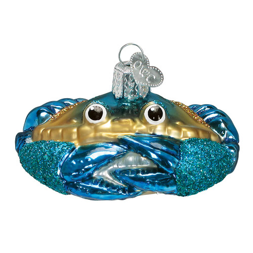 Blue Crab Old World Christmas Glass Ornament FREE BOX 12184 Mouth Blown New
