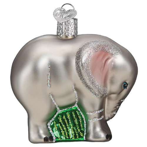 Old World Christmas Baby Elephant Glass Ornament FREE BOX 12576 New