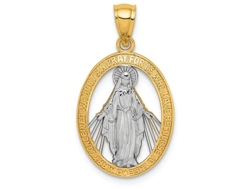 FJC Finejewelers 14k Yellow Gold White with Rhodium Polished Miraculous Metal Charm C4712A