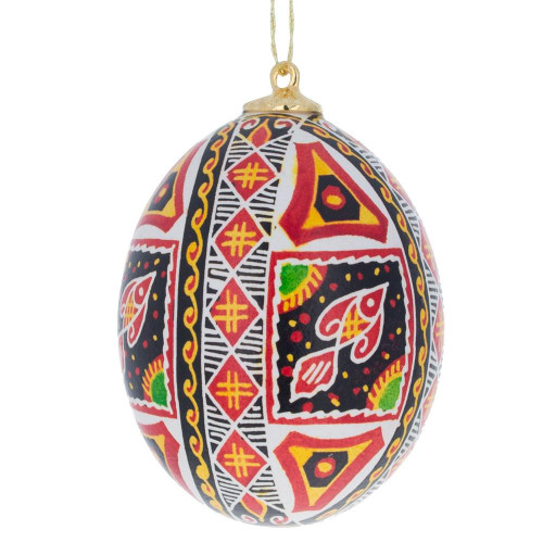 Fish Real Blown out Eggshell Pysanka Ukrainian Easter Egg Ornament
