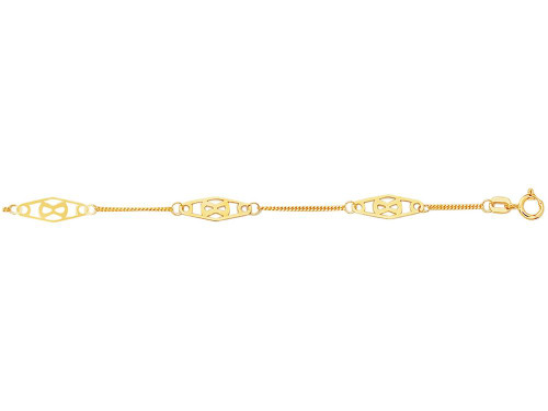 Finejewelers 14 Kt Yellow Gold 9-10 Inch Adjustable Twisted Bar Fancy Anklet with Spring Ring Clasp 470362A
