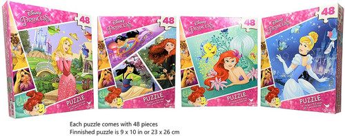 Disney Princess 4-Pack Puzzle Combo - 48 Pieces Each