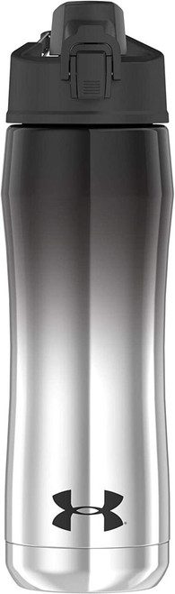 Under Armour Beyond 18 Ounce Stainless Steel Water Bottle, Black Chrome - 30381400