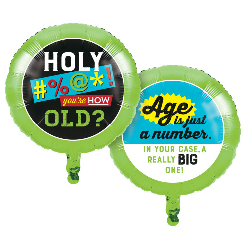 Pack of 10 Green and Black Age Humor Mylar Balloons 18"