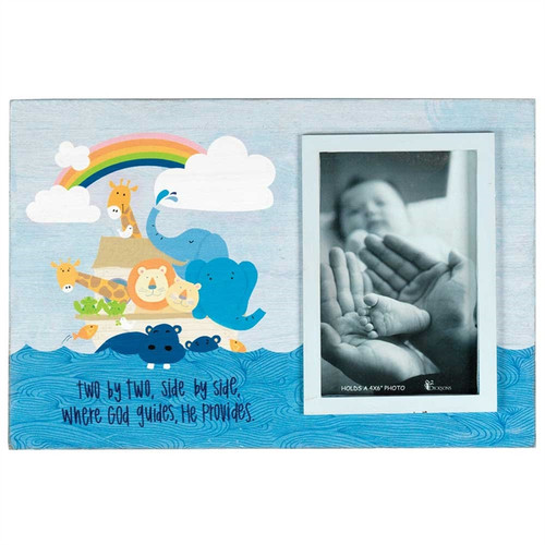 12" Blue and White Noah's Ark Two by Two Wall Photo Frame