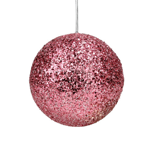5.75" Pink Sequin Ball Christmas Ornament