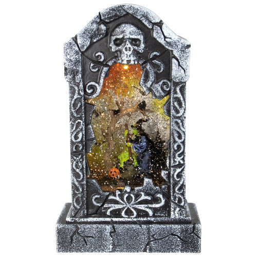 10.5" Battery Operated Witch Scene Halloween LED Water Grave