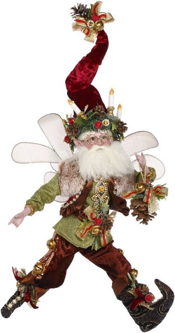 21" Mark Roberts Burgundy and Green Holiday Pinecone Christmas Fairy Figure