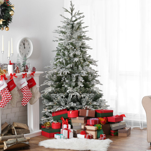 Real Touch™? Pre-Lit Flocked Winfield Fir Artificial Christmas Tree - 6.5' - Warm White LED Lights