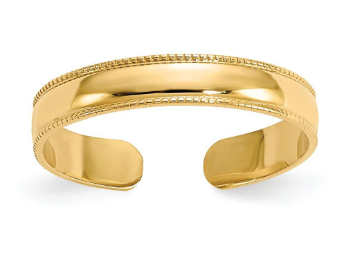 Finejewelers 14k Yellow Gold Mill Grain Adjustable Toe Ring