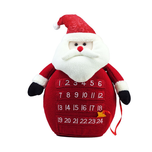 18" Red and White LED Lighted Santa Claus Count Down to Christmas Advent Calendar