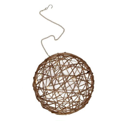 Bronze Battery Operated LED Lighted Christmas Ball Ornament 8" (200mm)