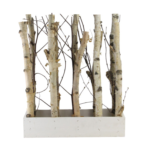 18.75" Brown and White Mixed Branch Bouquet in a Box Tabletop Decor