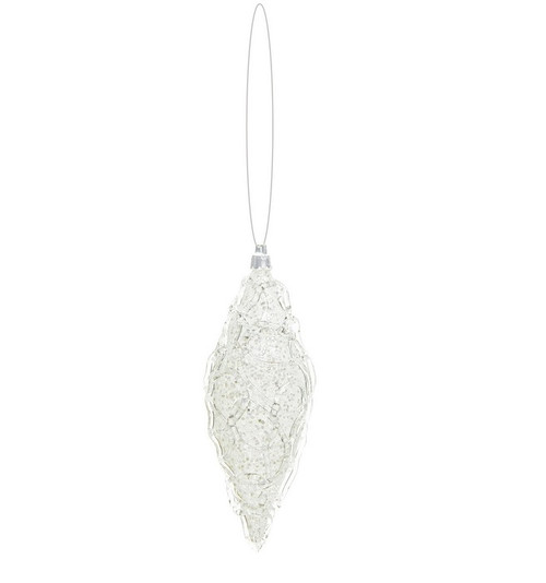 7" Winter Light Clear Glittered Shatterproof Christmas Finial Ornament