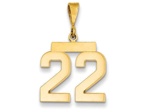 FJC Finejewelers 14k Yellow Gold Medium Polished Number 22 Charm MP22A